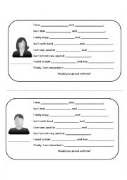 English Worksheet: Would you go out with me?