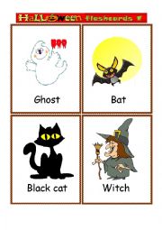 English Worksheet: Halloween Flashcards set1