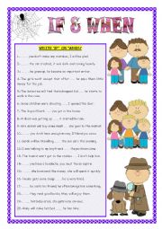 English Worksheet: IF & WHEN