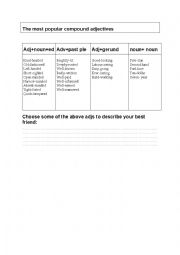 English Worksheet: compound adjectives