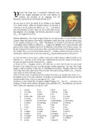 English Worksheet: Vincent Van Gogh - Multiple choice activity