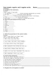 English Worksheet: Simple past exercise for 6th 7th and 8th grade