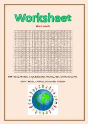 English Worksheet: word search