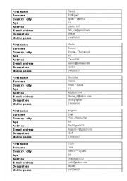 English Worksheet: Who are you? Game Verb TO BE Identity Cards