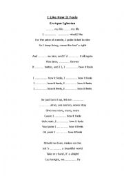 English Worksheet: I like how it feels by Enrique Iglesias