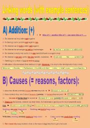 English Worksheet: Linking words and phrases / connectors (with example sentences) - A practice ws is coming soon! :)
