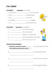 English Worksheet: Past Tense