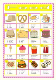 English Worksheet: Food - Multiple Choice