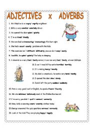 English Worksheet: Adjectives x adverbs