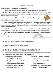 English Worksheet: Sequence of events