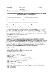 English Worksheet: LET4S REVIEW