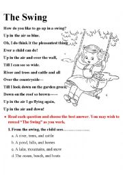 English Worksheet: The Swing