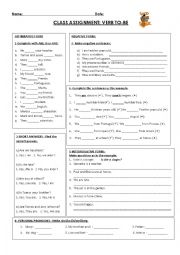 English Worksheet: VERB TO-BE AND PERSONAL PRONOUNS