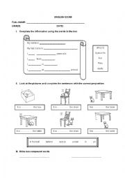 English Worksheet: Grammar examination 