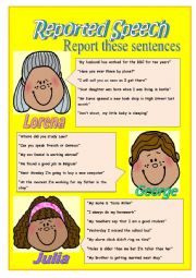 English Worksheet: REPORTED SPEECH