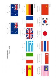 English Worksheet: Countries and Nationalities