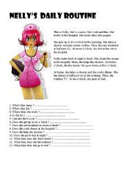 English Worksheet: Nellys Daily Routine