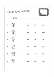 English Worksheet: abc