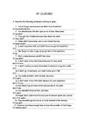 English Worksheet: Rephrasing if clauses