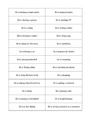 English Worksheet: Miming Activity: Present Continuous 