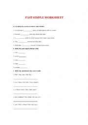 Past Simple Worksheet