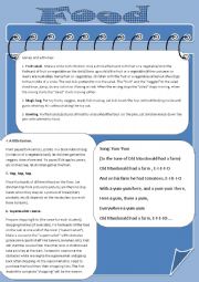 English Worksheet: food
