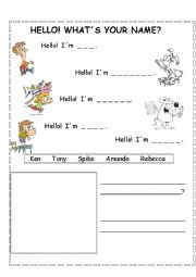 English Worksheet: Whats your name?