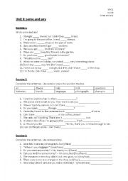 English Worksheet: Some and any