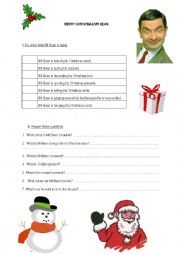 English Worksheet: Merry Christmas Mr Bean 