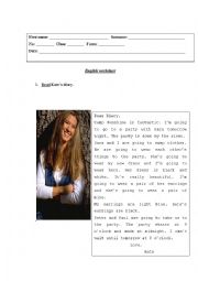 English Worksheet: Reading comprehension 