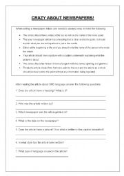 English Worksheet: News Papers