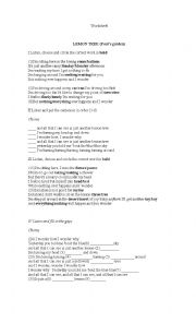 English Worksheet: lemon tree listening song