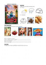 English Worksheet: Cloudy with a chance of meatballs 2