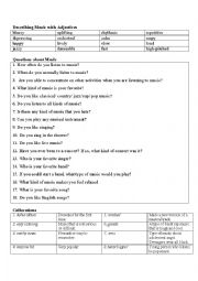 English Worksheet: Describing Music and American Idol Judging