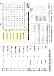 DATE : Days, months and ordinal numbers worksheet