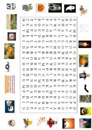 English Worksheet: Halloween crosswords