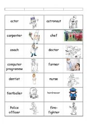 English Worksheet: jobs domino