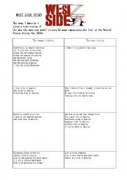 English Worksheet: west side story