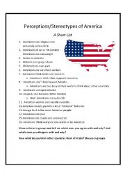 English Worksheet: Perceptions of America 