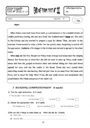 English Worksheet: testn 3 for 8 th level 