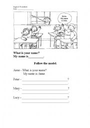 English Worksheet: Whats your name?