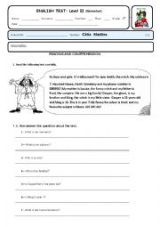English Worksheet: Test 6th form