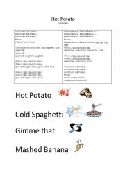 English Worksheet: Hot Potato