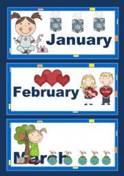 English Worksheet: MONTHS OF THE YEAR 1 - POSTER