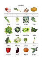 English Worksheet: Vegetables