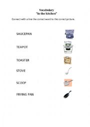 English Worksheet: Kitchen Vocabulary