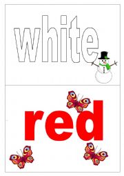 English Worksheet: colours flash-cards