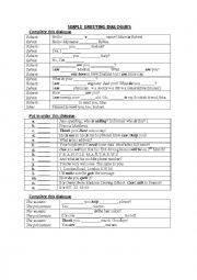 English Worksheet: Simple Introduction Dialogues