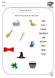 ROOM ON THE BROOM VOCABULARY MATCHING ACTIVITY