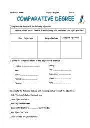 English Worksheet: Comparative degree